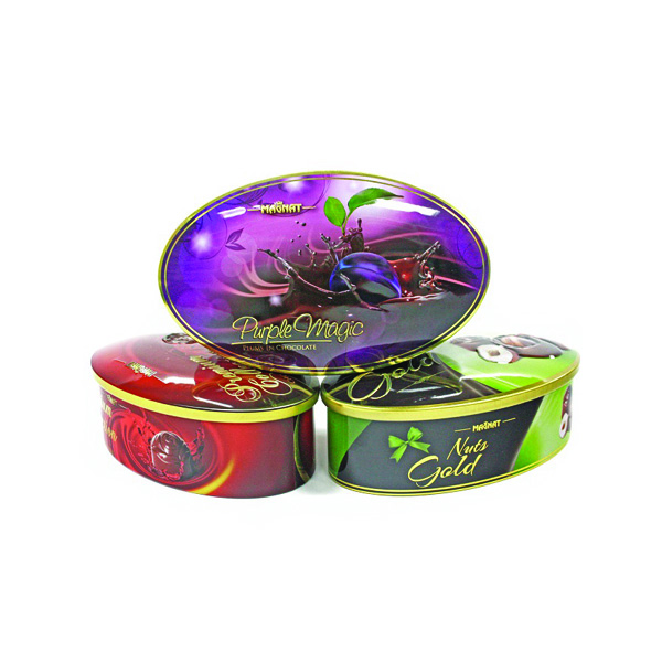 Embossed chocolate tins by Tinpak